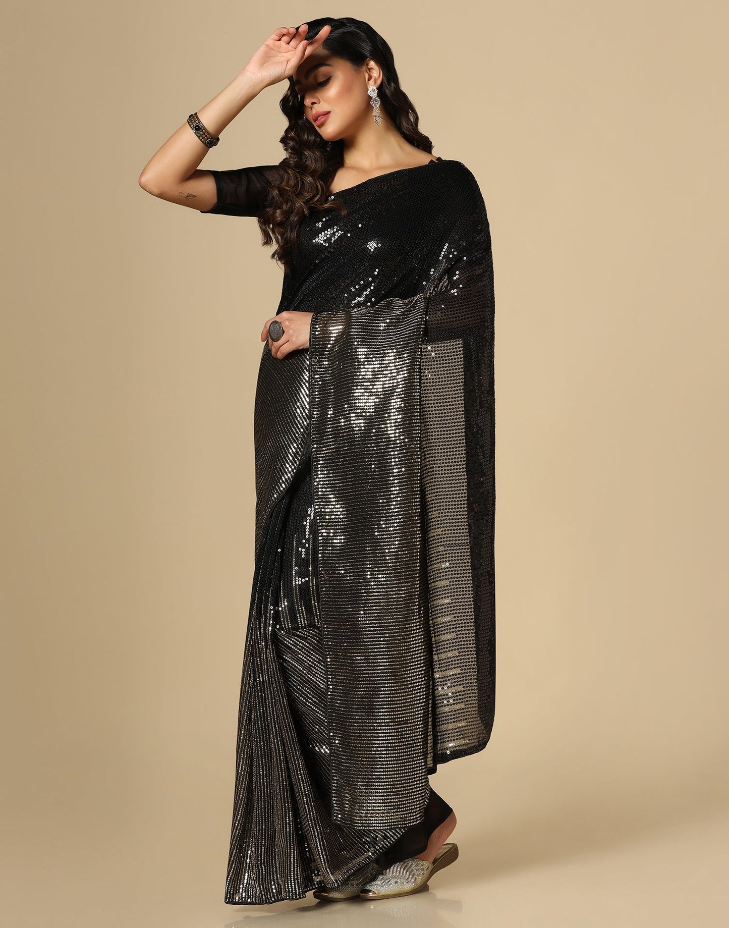 Black Georgette Saree