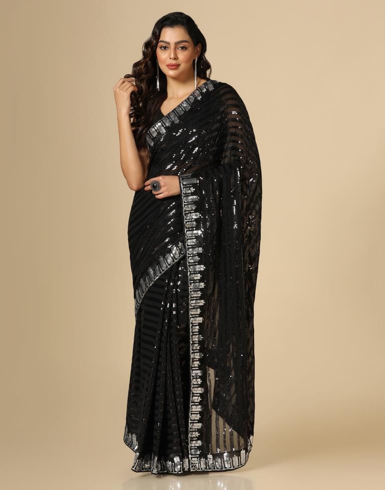 Black Georgette Saree