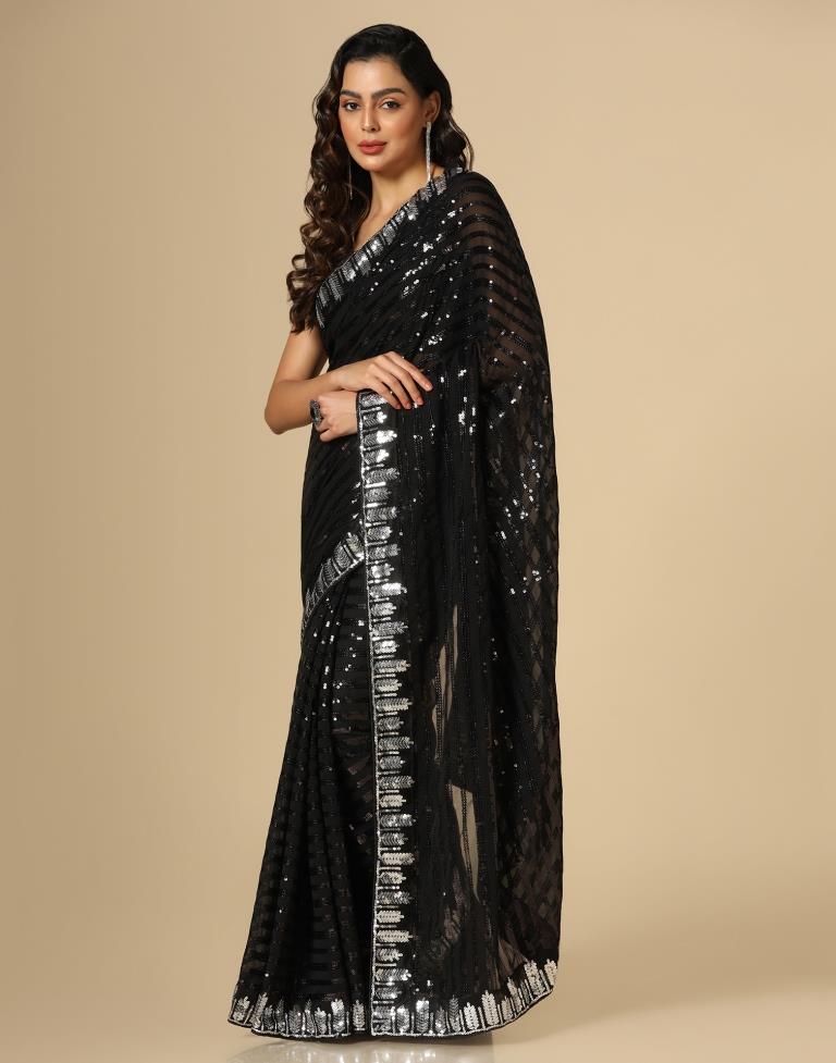 Black Georgette Saree