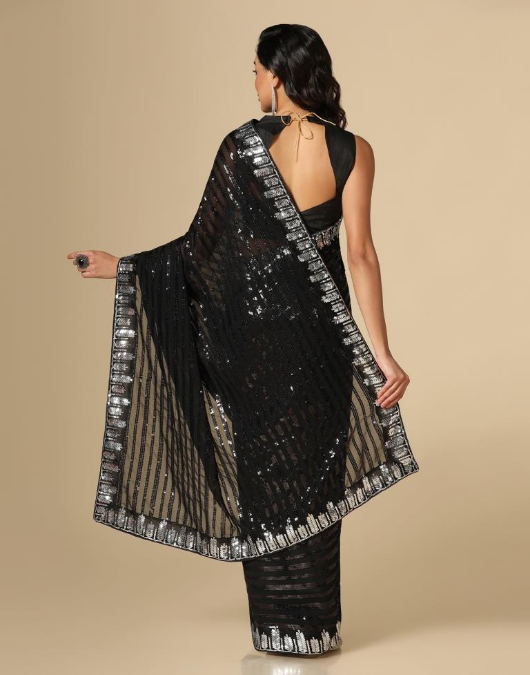 Black Georgette Saree