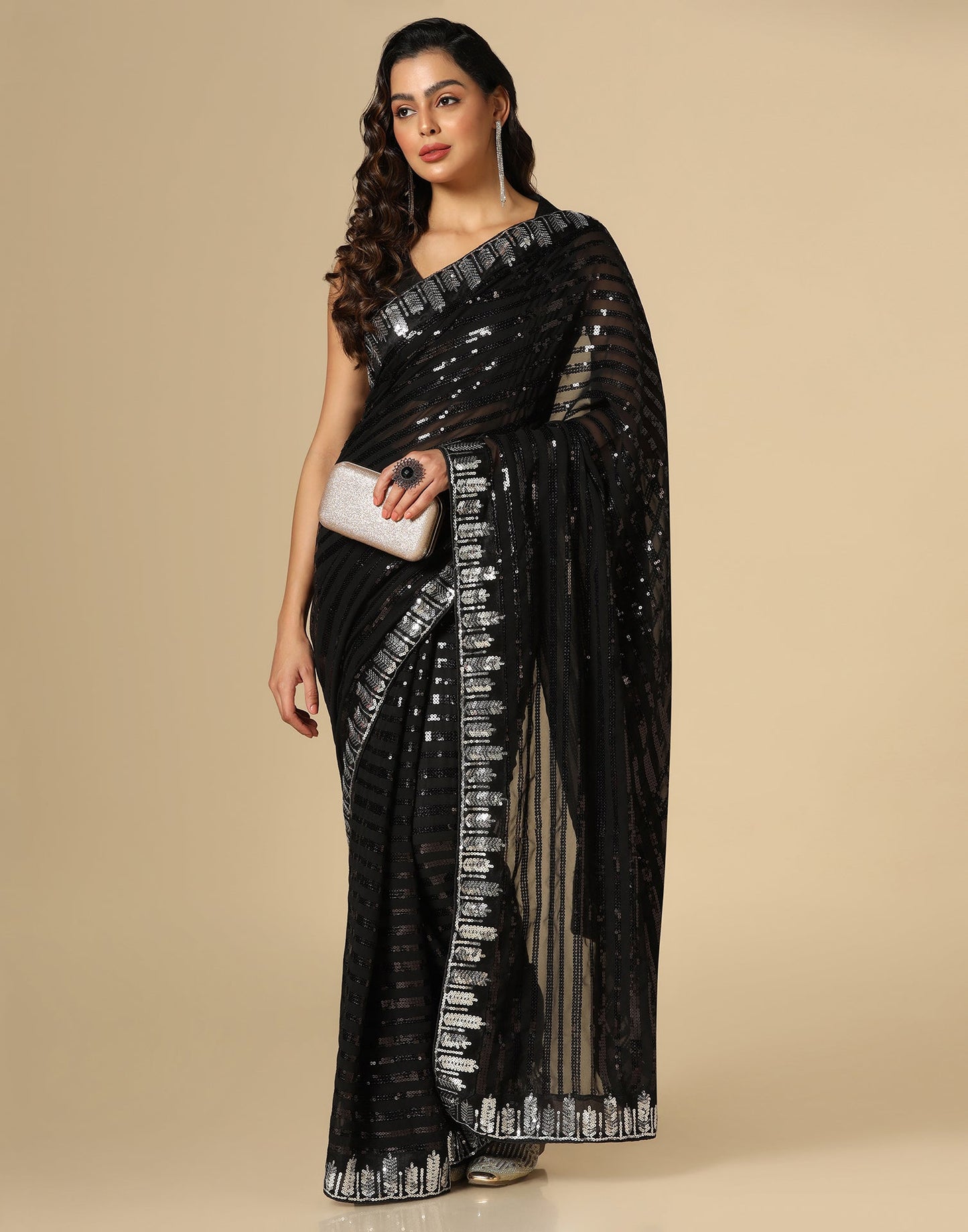 Black Georgette Saree