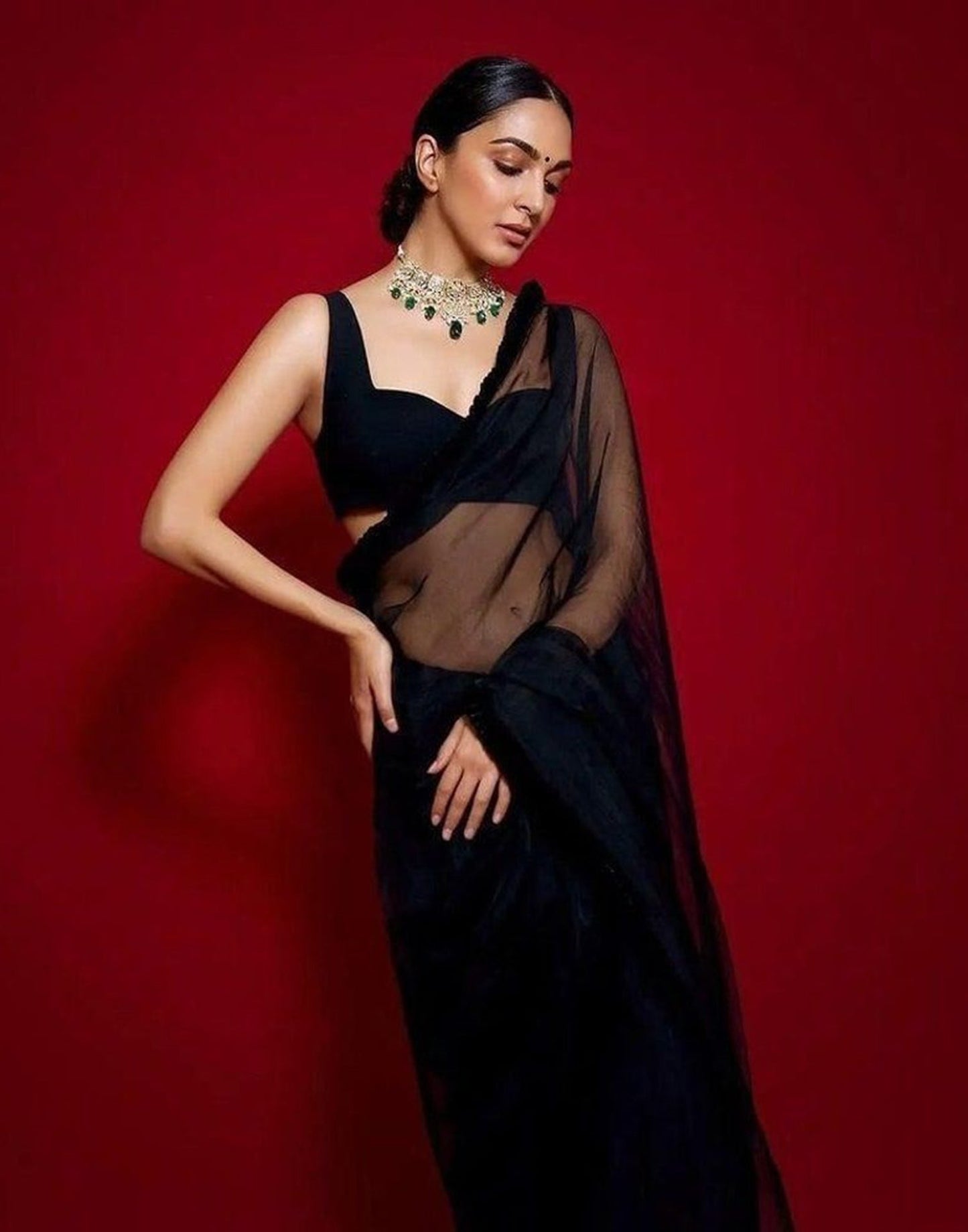 Black Georgette Saree