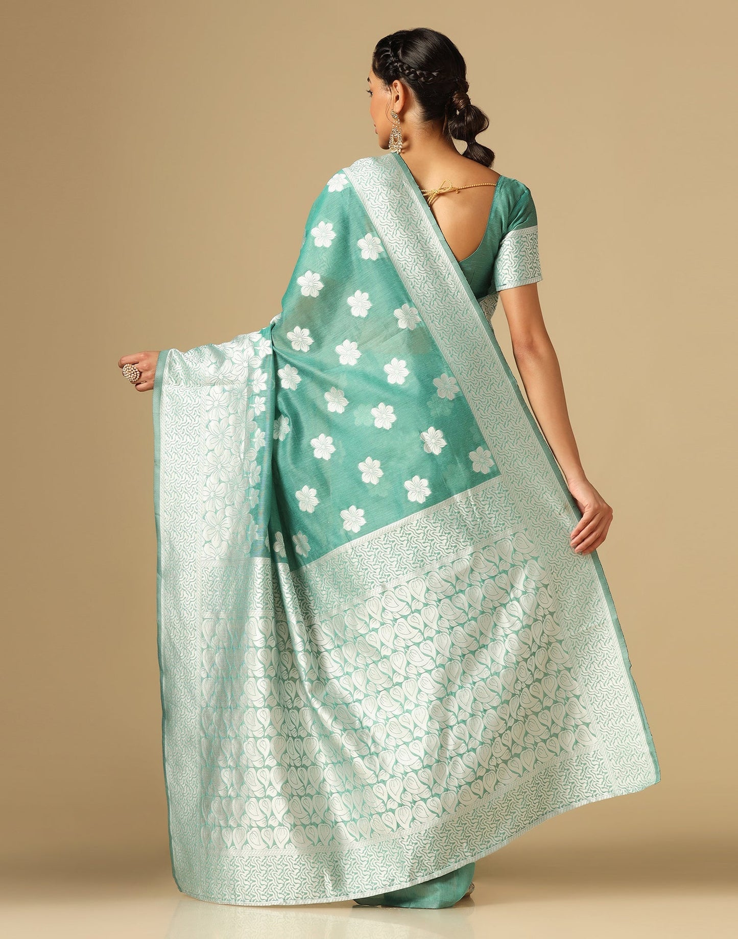 Green Banarasi Cotton Saree