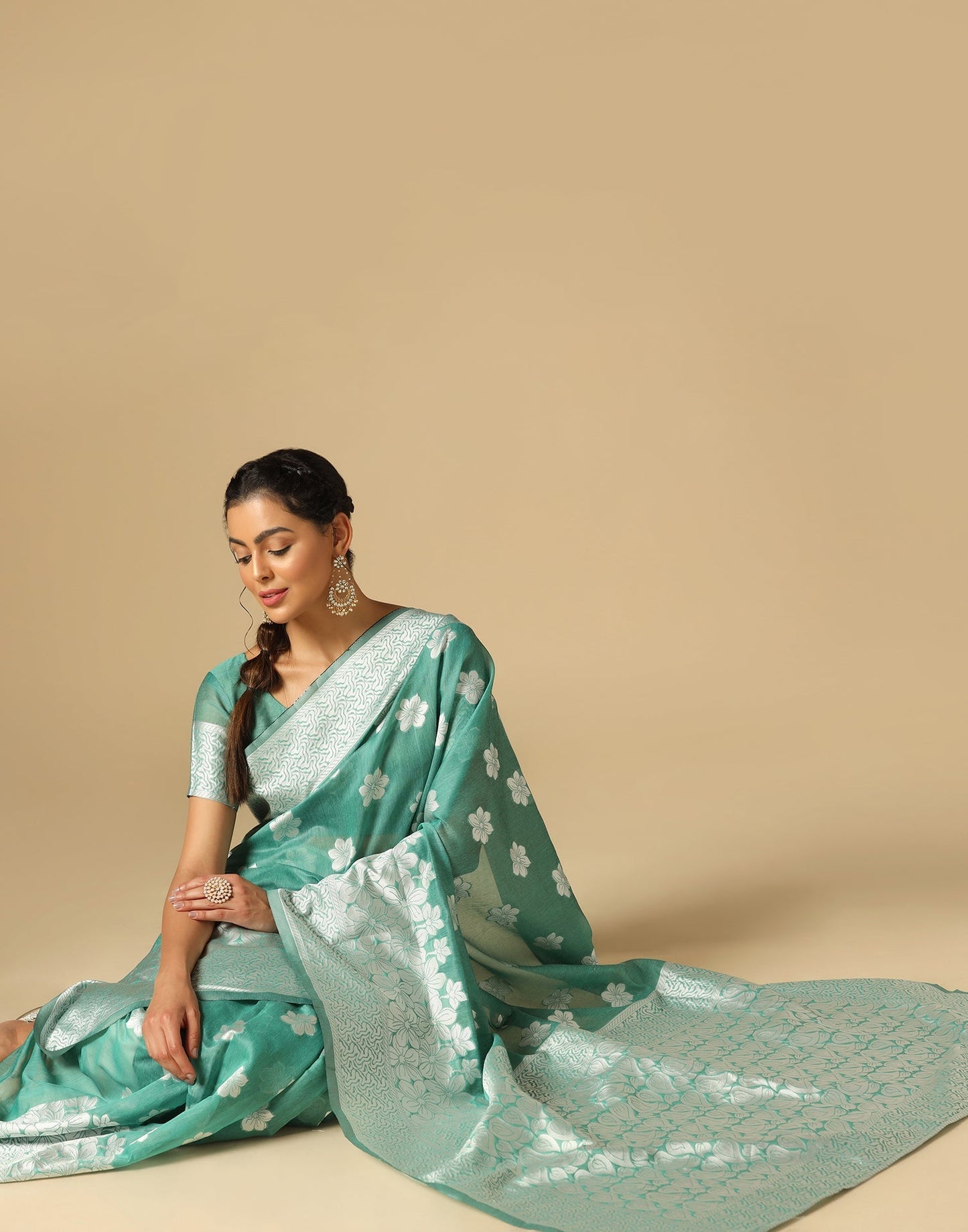 Green Banarasi Cotton Saree