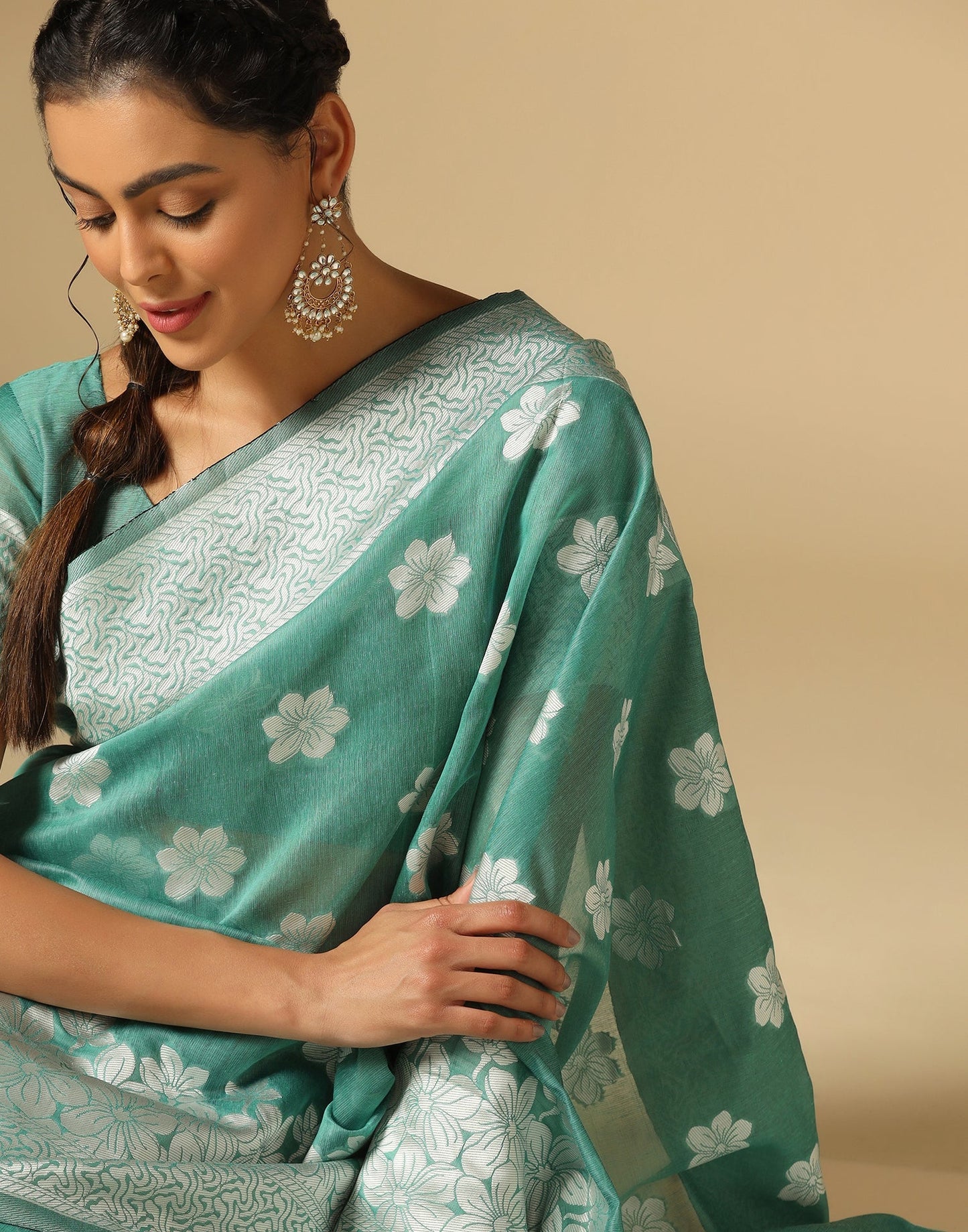 Green Banarasi Cotton Saree