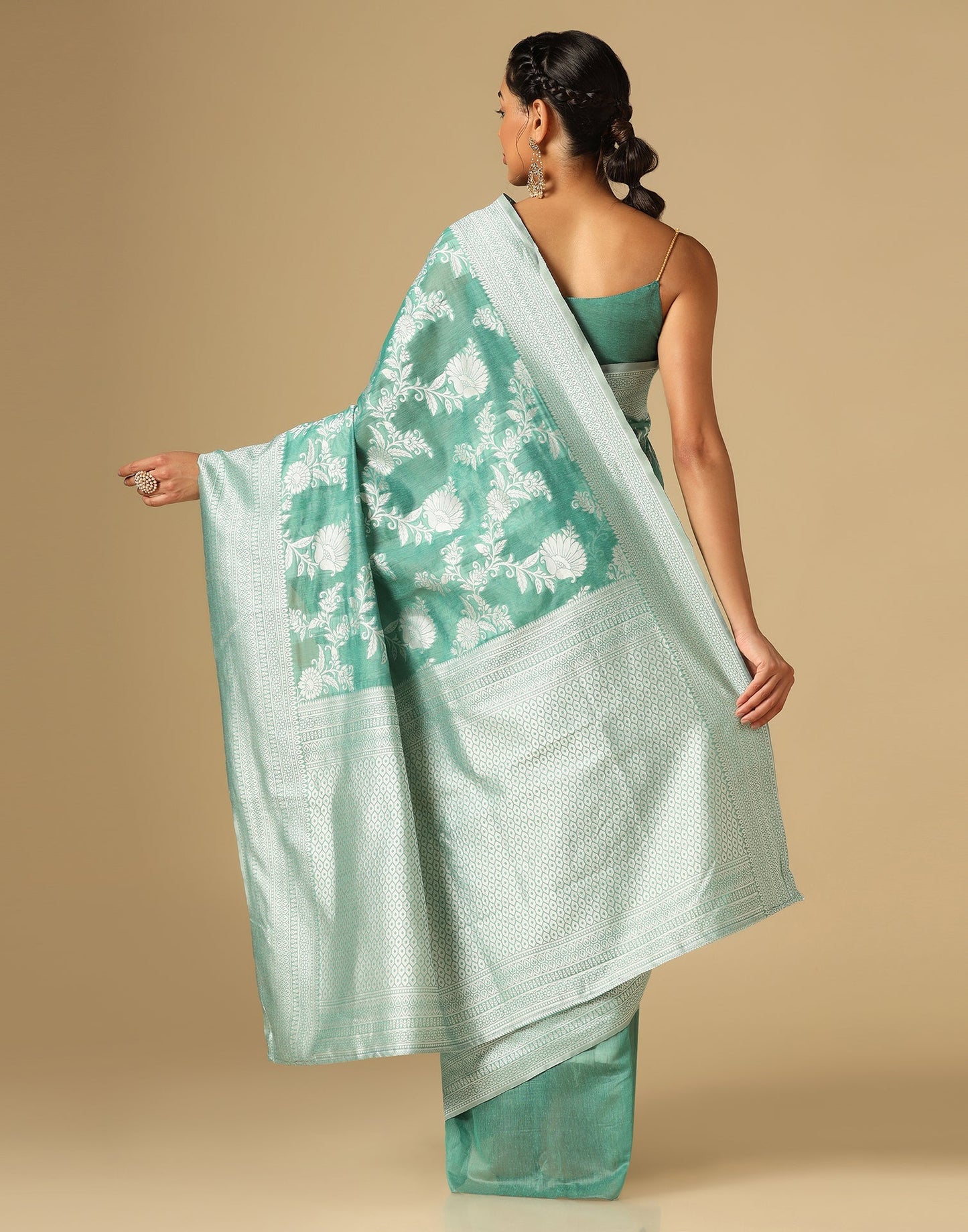 Green Banarasi Cotton Saree