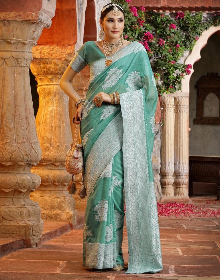 Green Banarasi Cotton Saree