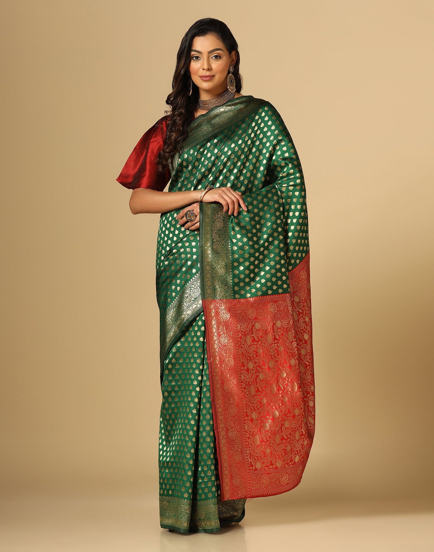 Green Banarasi Silk Saree