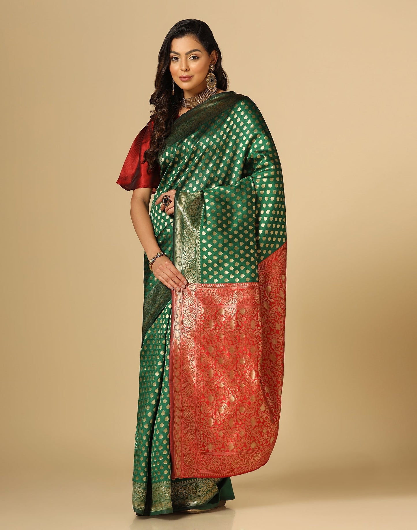 Green Banarasi Silk Saree