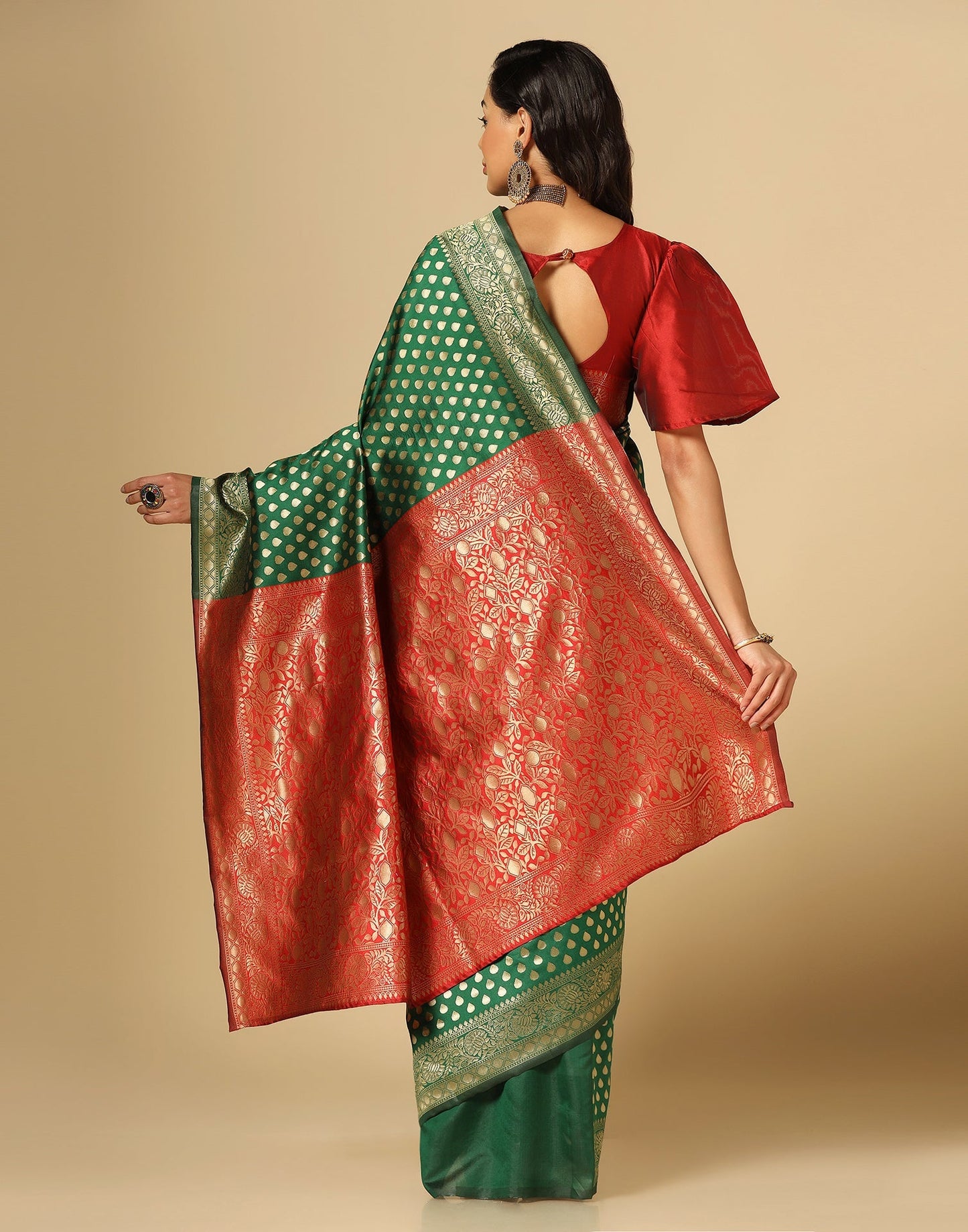 Green Banarasi Silk Saree