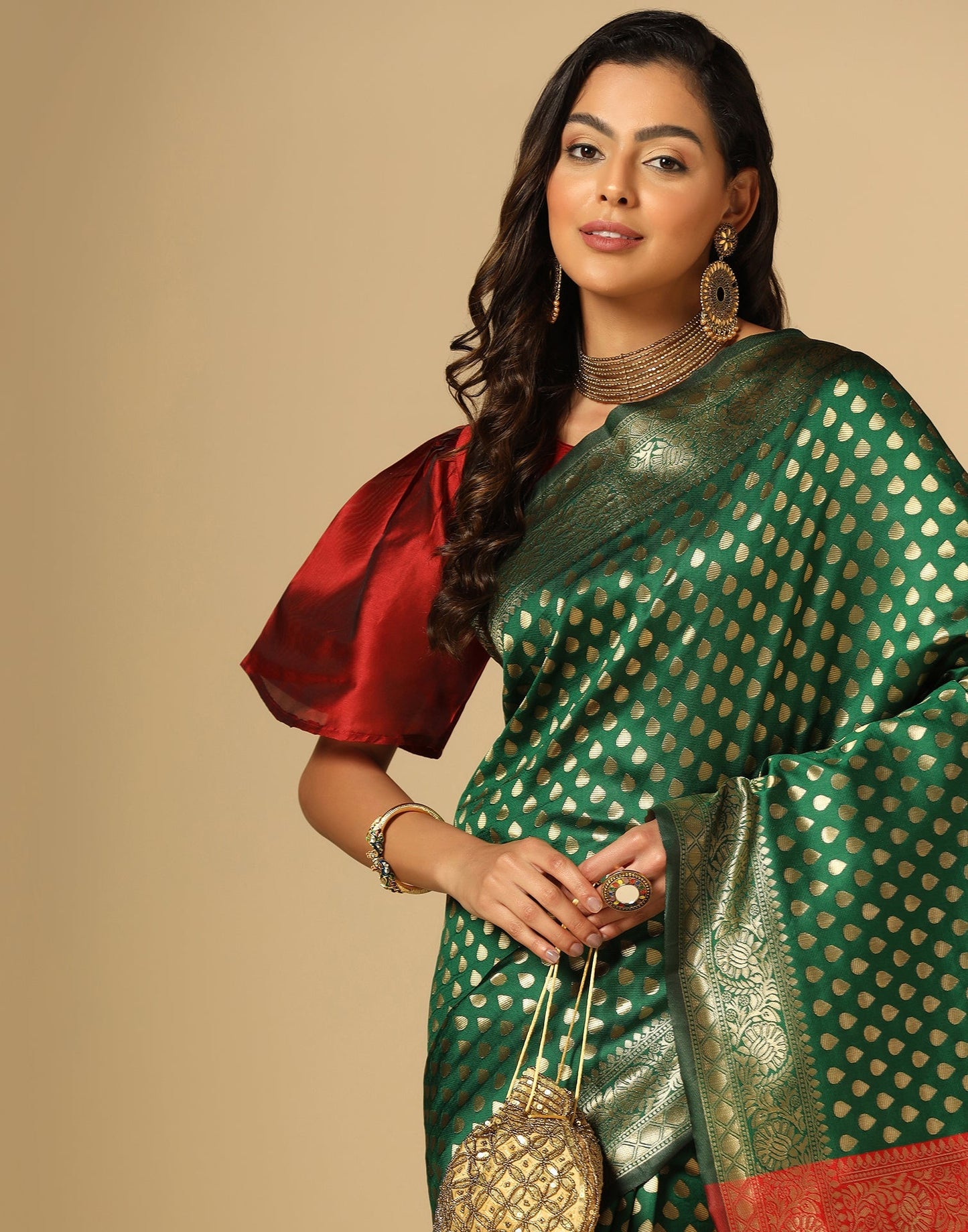 Green Banarasi Silk Saree