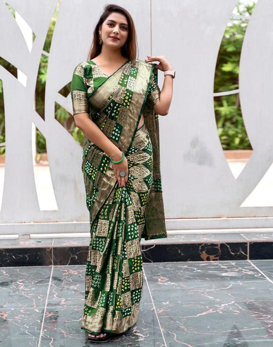 Green Banarasi Silk Saree