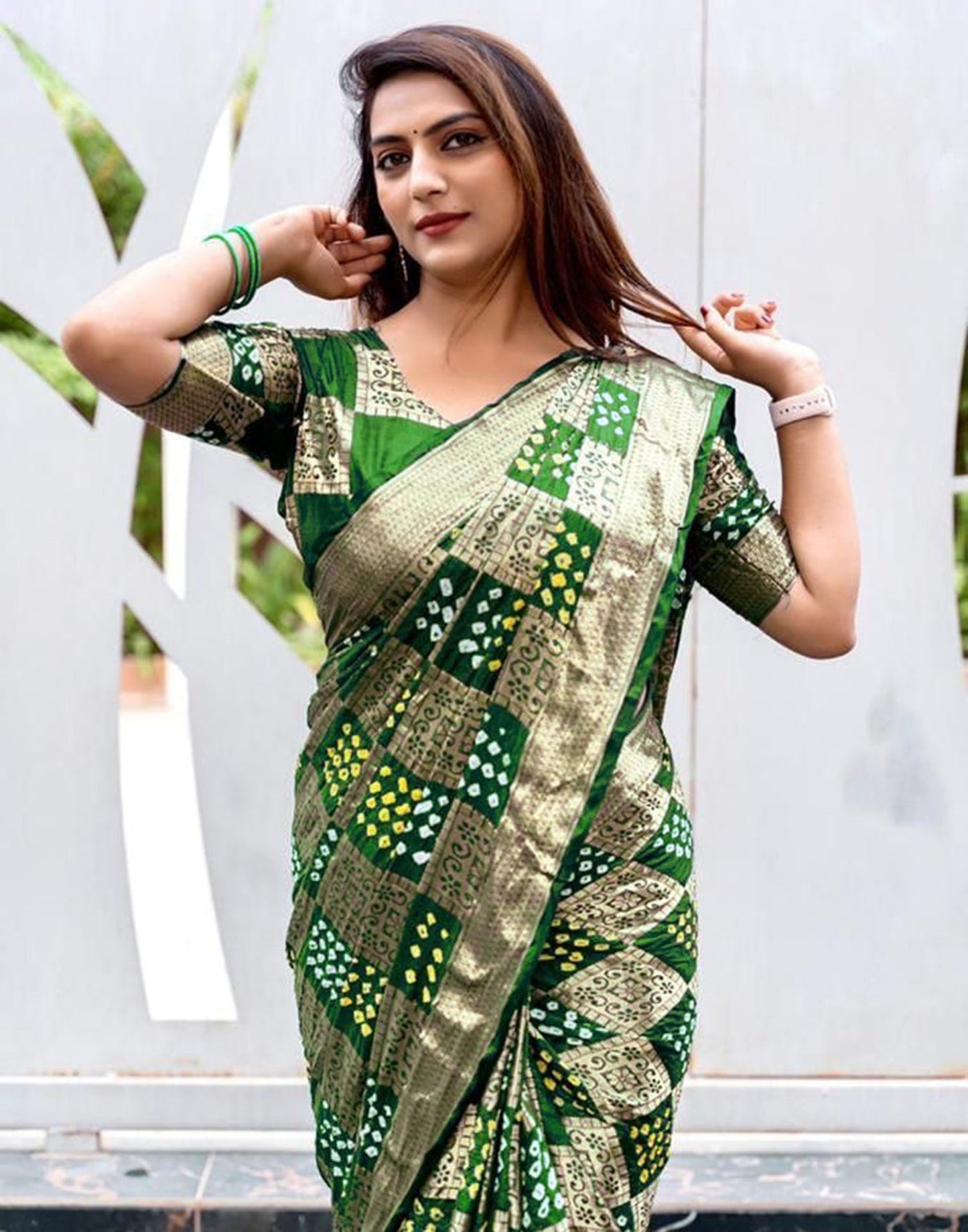 Green Banarasi Silk Saree