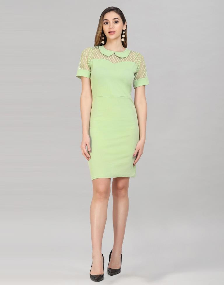 Green Knitted Bodycon Dress