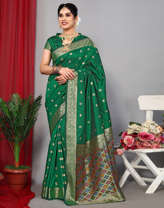 Green Banarasi Silk Saree