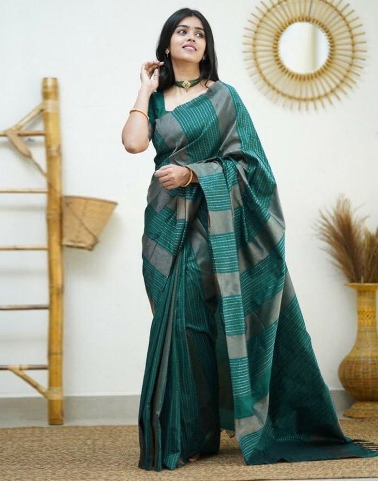 Green Banarasi Silk Saree