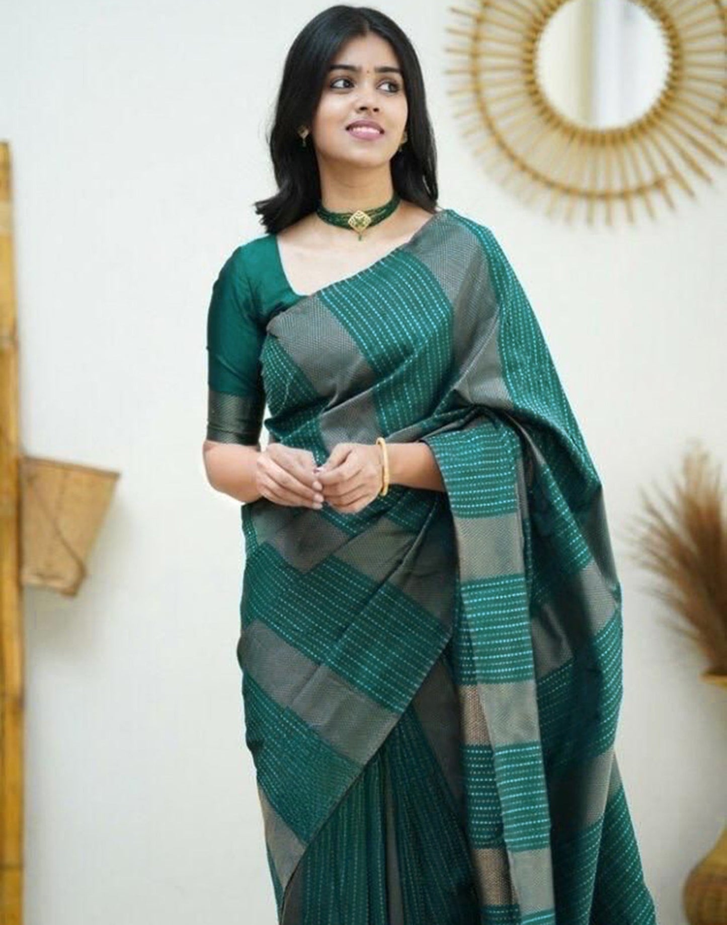 Green Banarasi Silk Saree