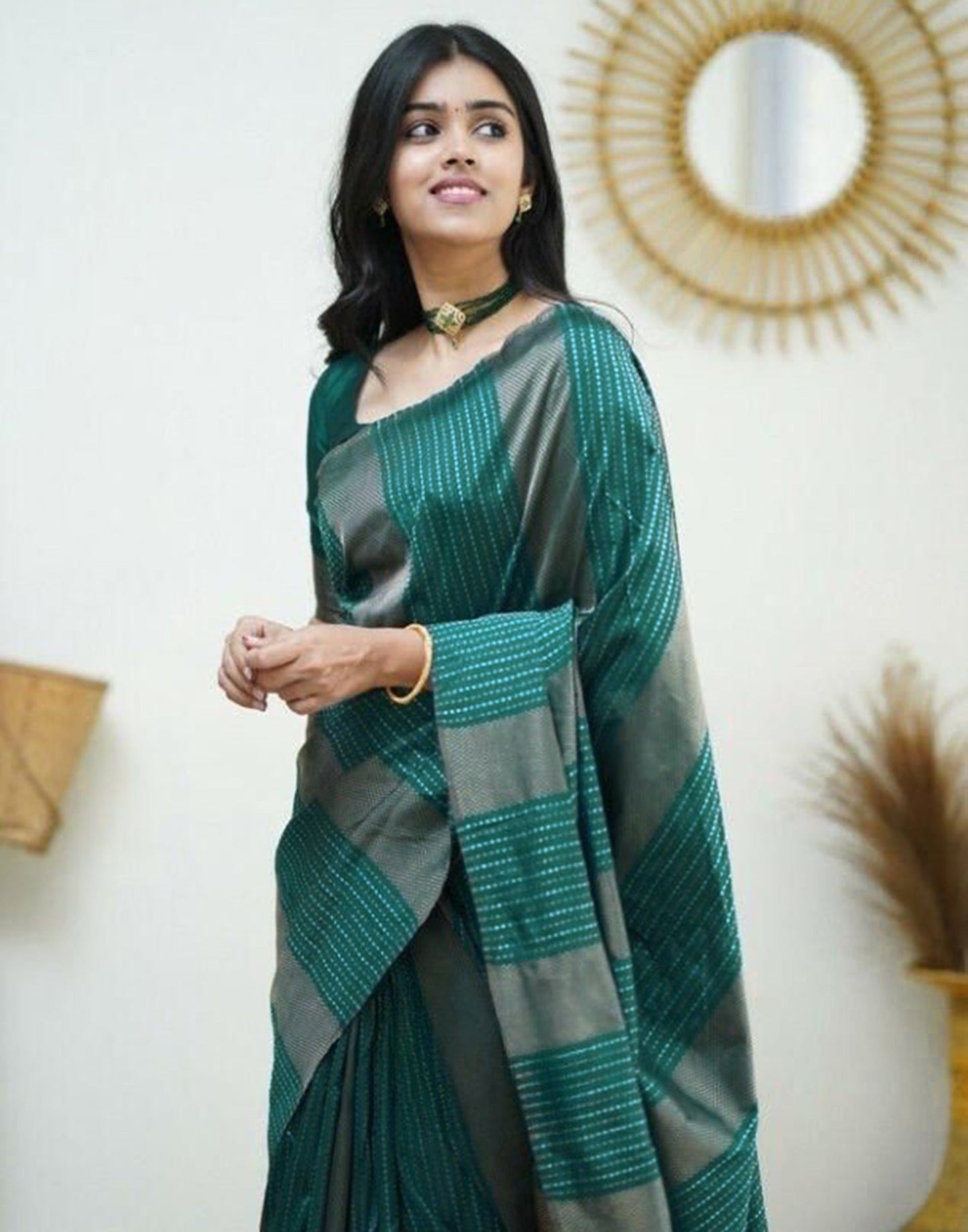 Green Banarasi Silk Saree