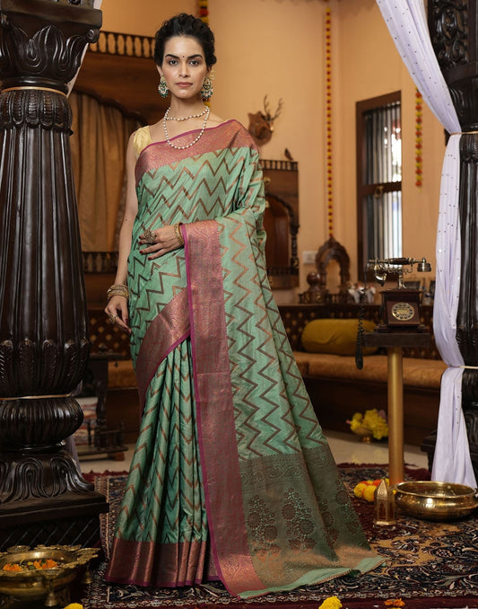 Green Banarasi Silk Saree