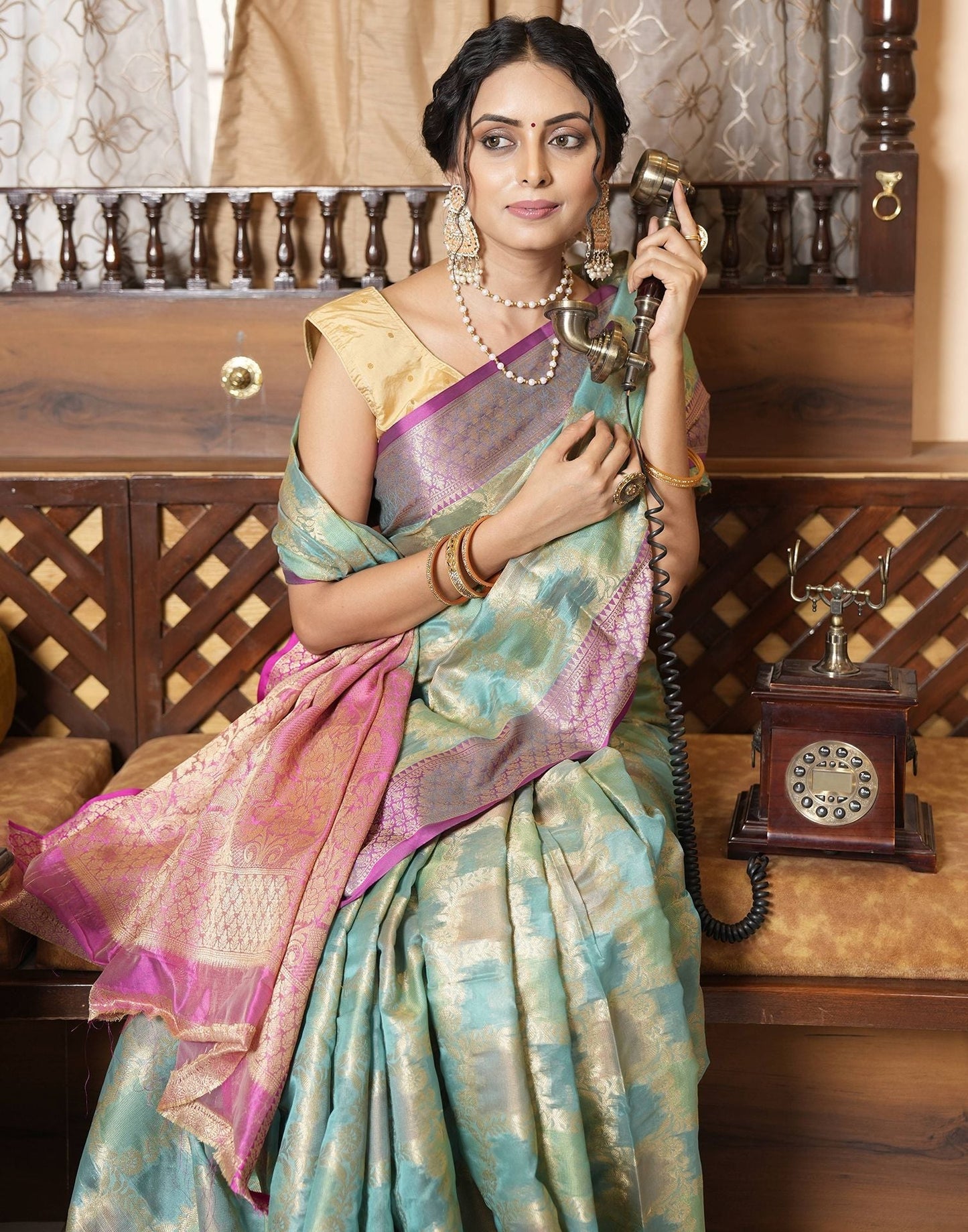 Green Banarasi Silk Saree