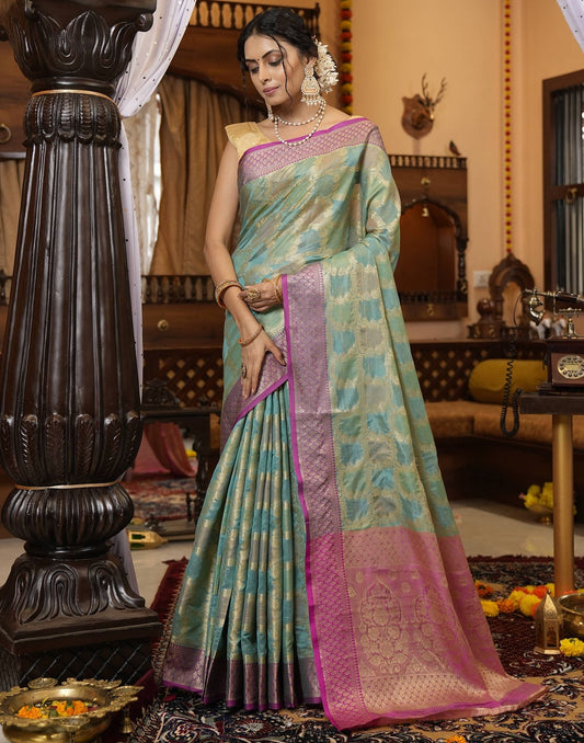 Green Banarasi Silk Saree