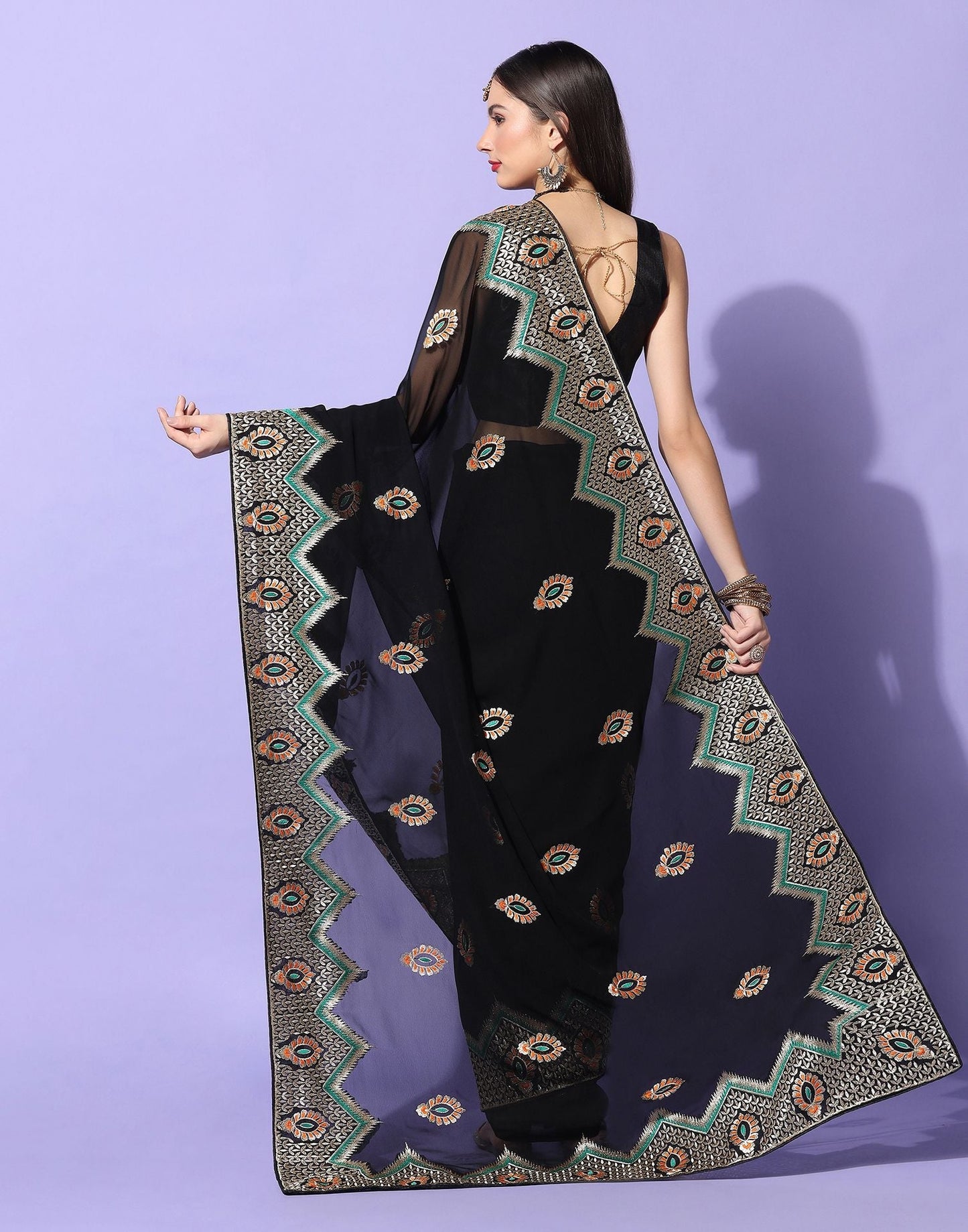 Black Embroidery Saree