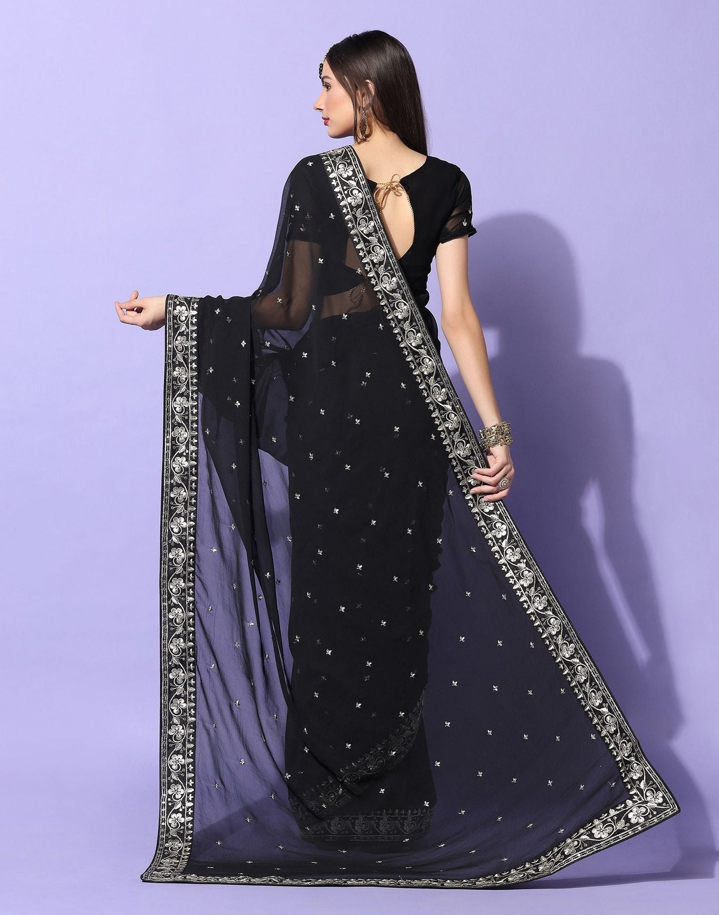 Black Embroidery Saree