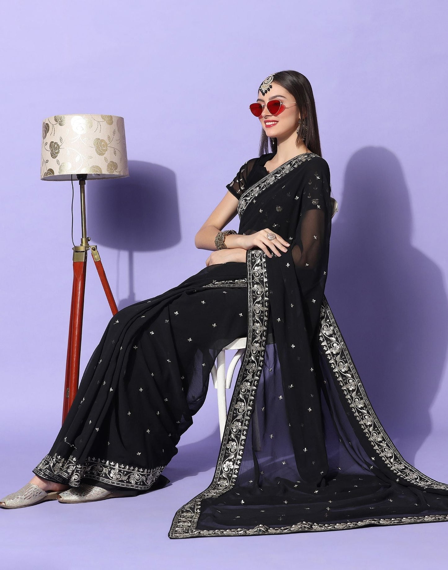 Black Embroidery Saree