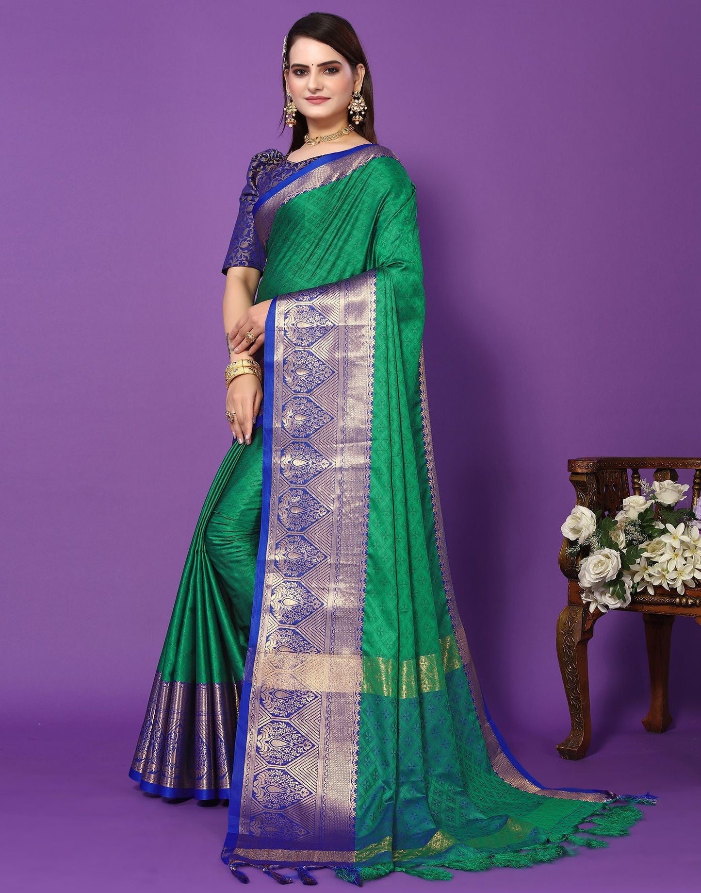 Green Cotton Saree