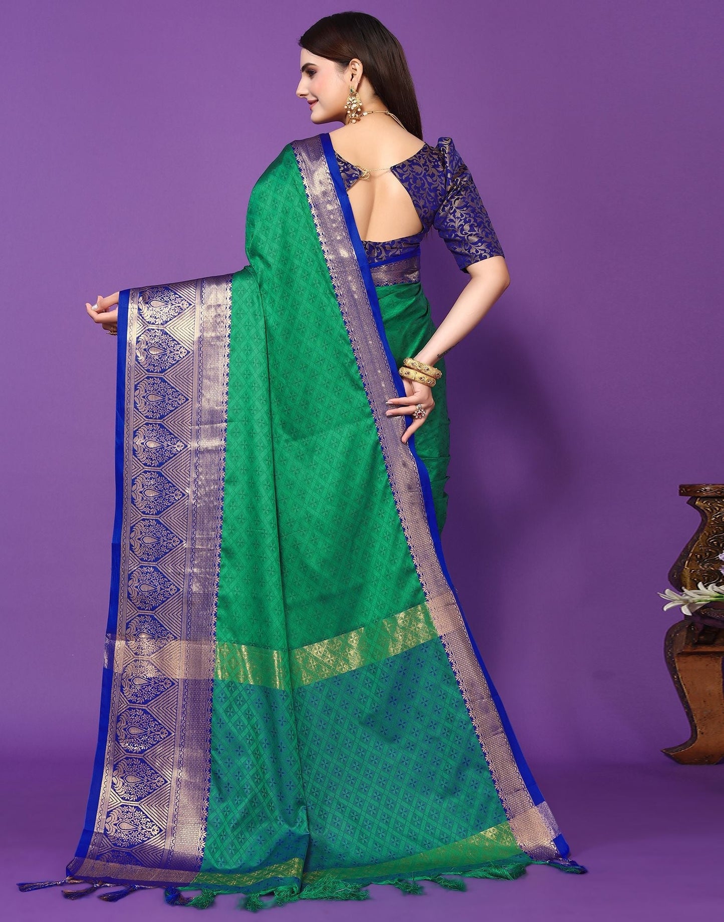 Green Cotton Saree