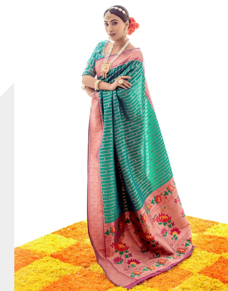 Green Jacquard Silk Saree