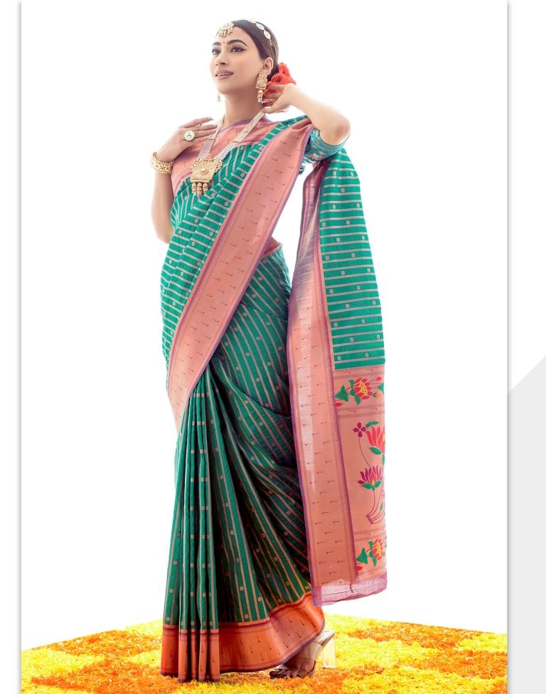 Green Jacquard Silk Saree