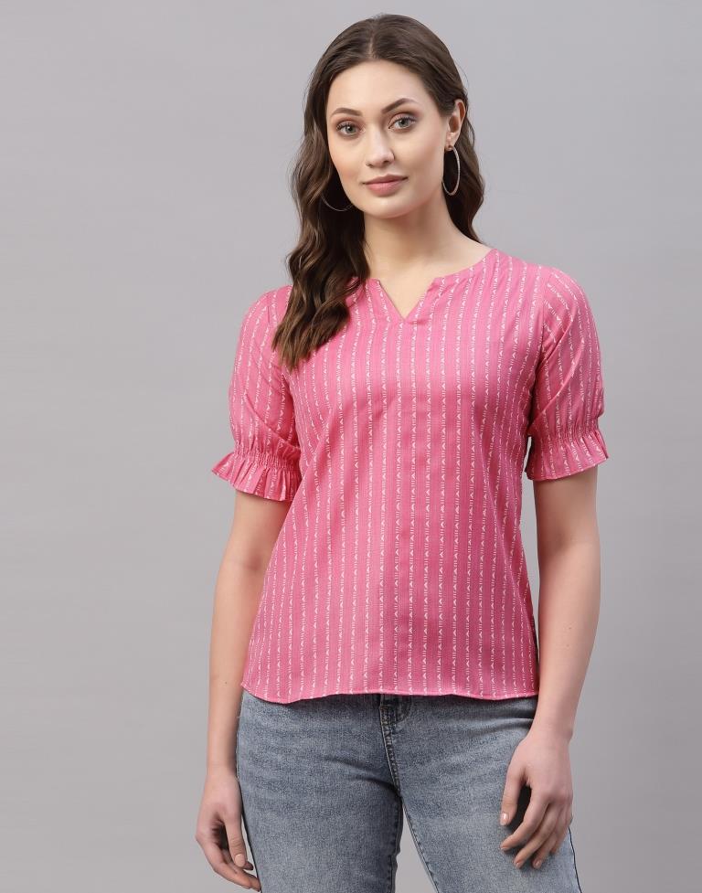 Baby Pink Woven Top