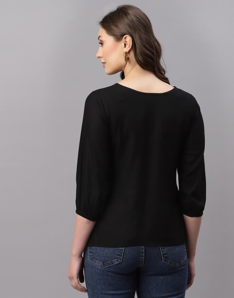 Black Gathered Top