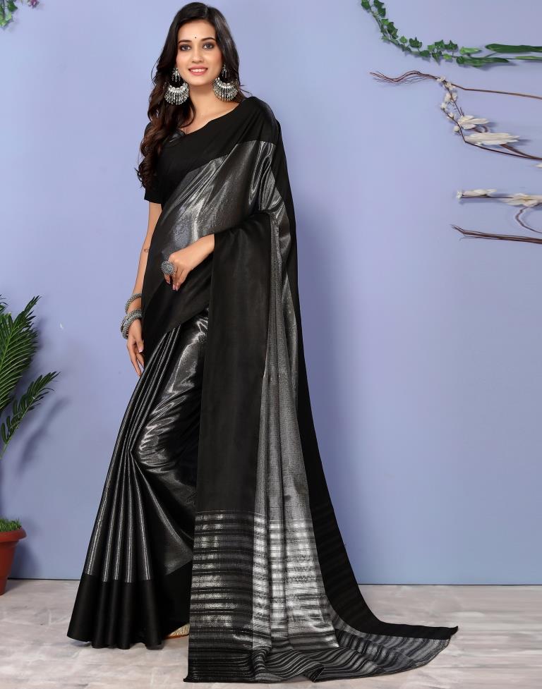 Black Kanjivaram Silk Self Woven Saree