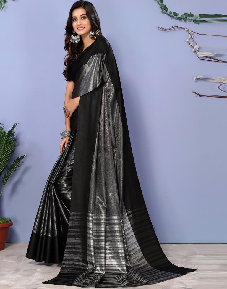 Black Kanjivaram Silk Self Woven Saree