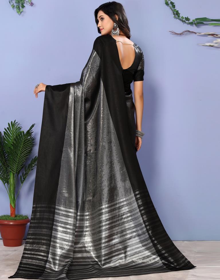 Black Kanjivaram Silk Self Woven Saree