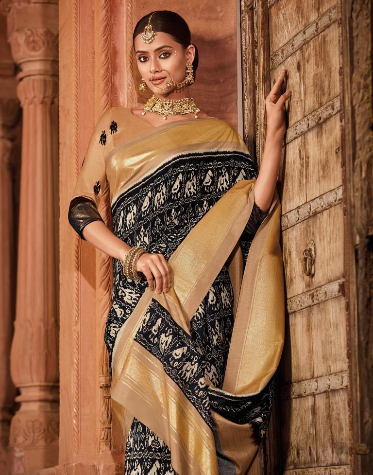 Black Patola Silk Printed Saree