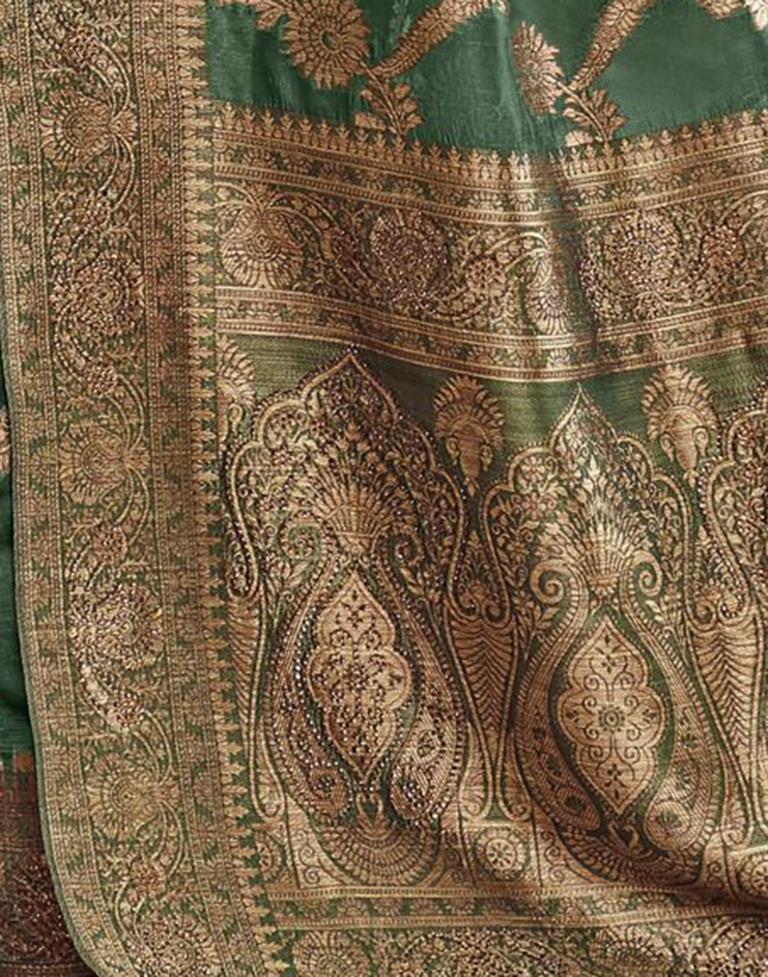 Green Banarasi Silk Weaving Saree