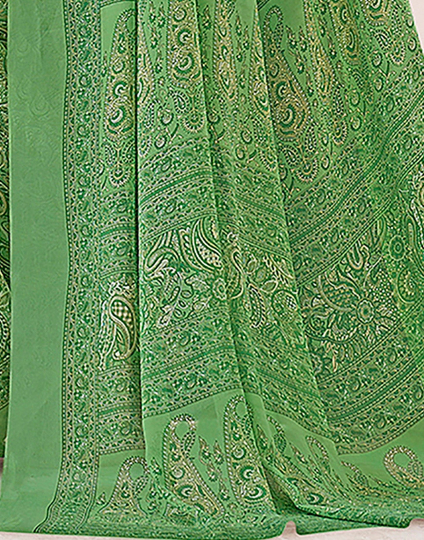 Green Georgette Printed Saree