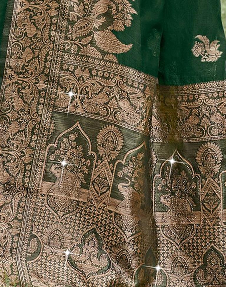 Green Banarasi Silk Weaving Saree