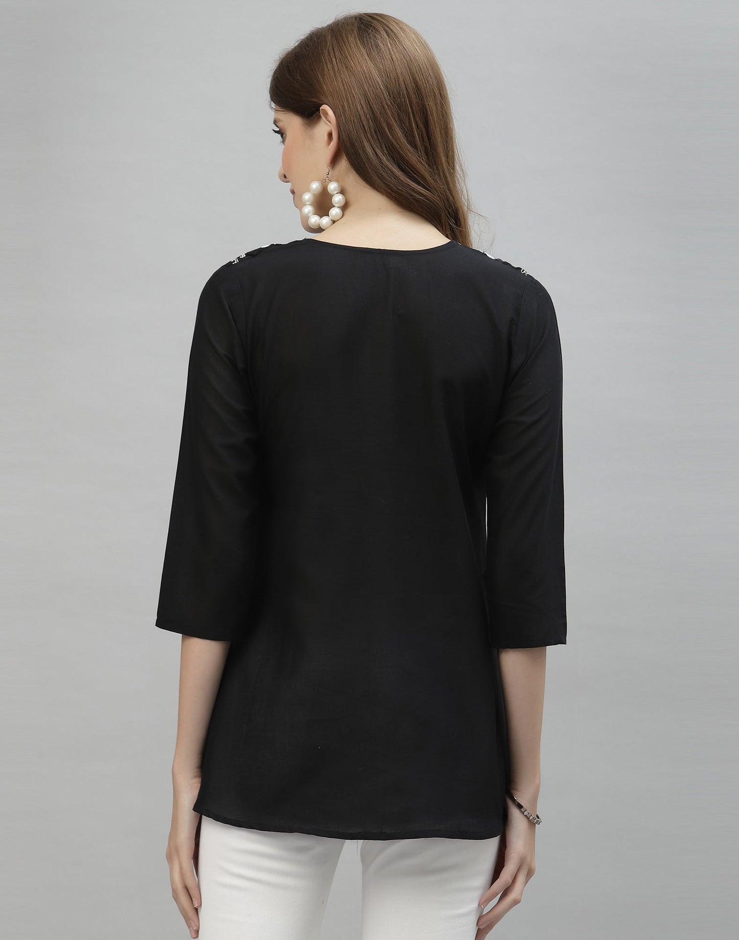 Black Embroidered Top