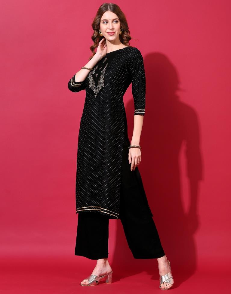 Black Kurti With Pant And Dupatta