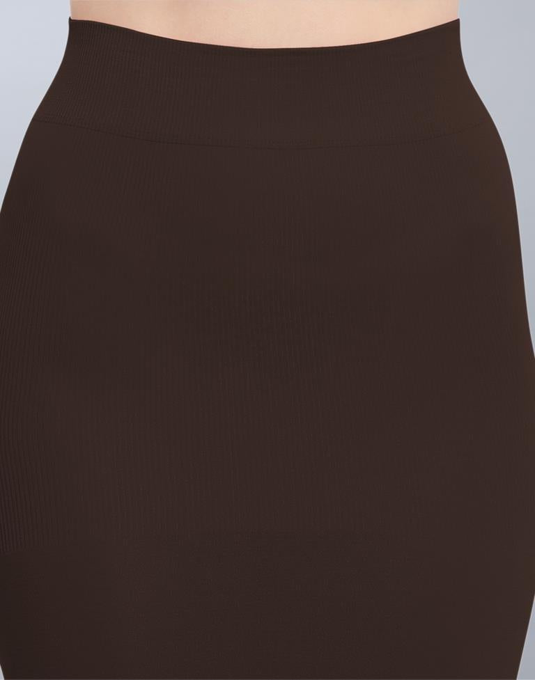 Idyiic Brown Coloured Dyed Knitted Viscose Spandex Shapewear