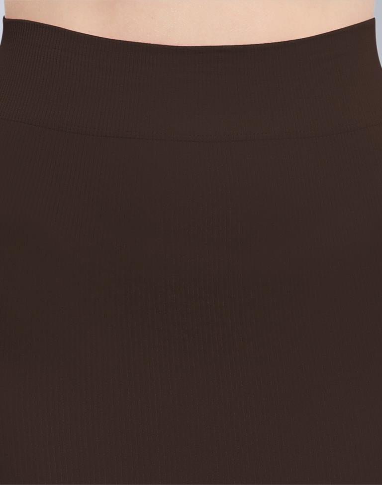 Idyiic Brown Coloured Dyed Knitted Viscose Spandex Shapewear