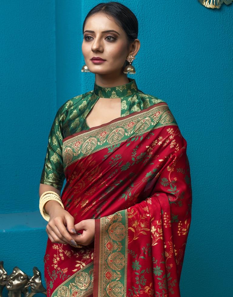 Green Jacquard Silk Saree