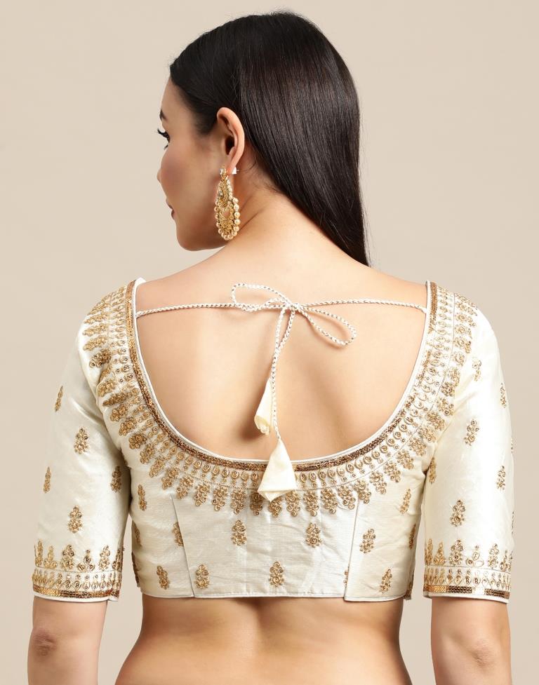 Cream Art Silk Blouse