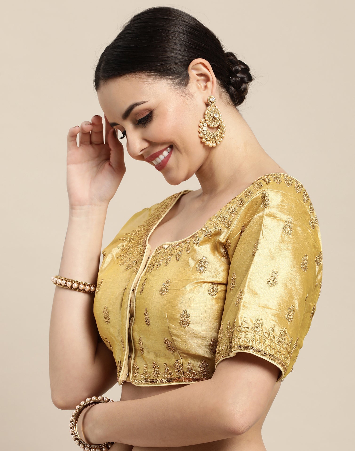 Golden Art Silk Blouse