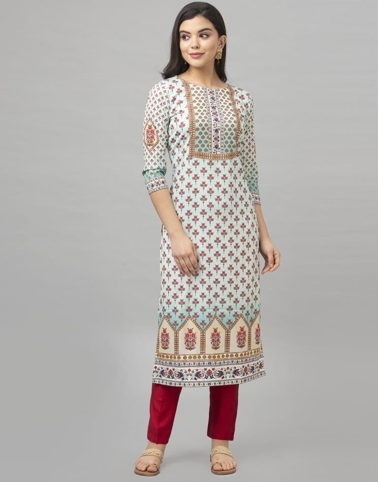 Off White Printed Kurti