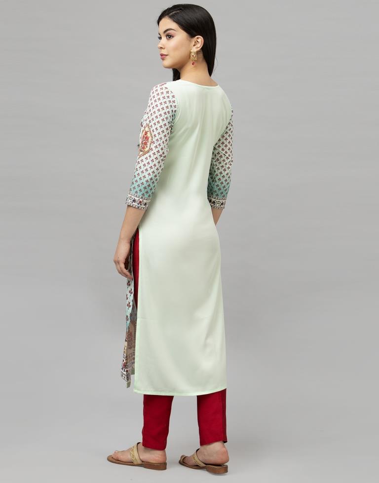 Off White Printed Kurti